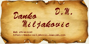 Danko Miljaković vizit kartica